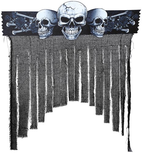 Halloween Deurgordijn Skulls - 90x30cm