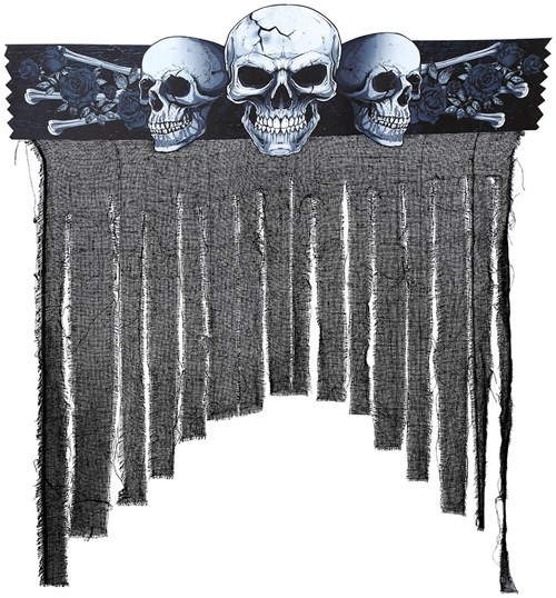 Halloween Deurgordijn Skulls - 90x30cm