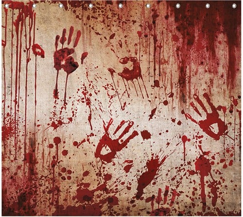 Halloween Deco Bloody Douchegordijn - 200x180cm