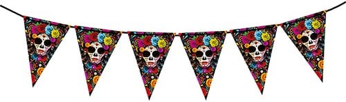 Vlaggetjes Day of the Dead Papier - 3mtr