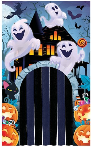 Halloween Deurdecoratie Spoken - 145x240cm