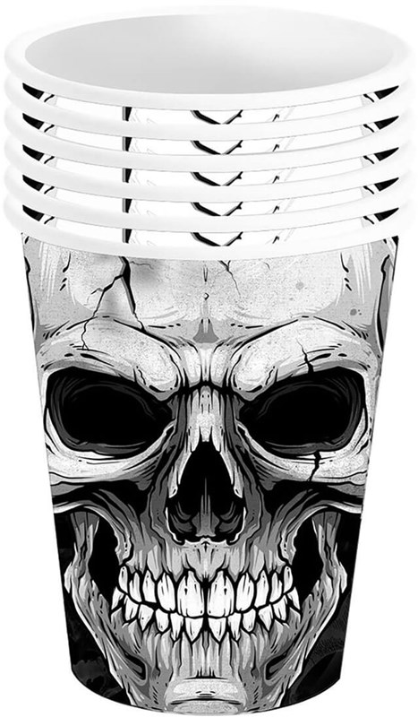 Halloween Bekers Skull - 6st (2)