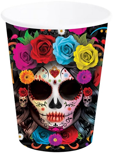 Halloween Bekers Day of the Dead 240ml - 6st