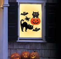 Halloween Gel Raamstickers Zwarte Kat - 20x25cm (1)