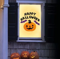 Halloween Gel Raamstickers Happy Halloween - 20x25cm (voorbeeld)