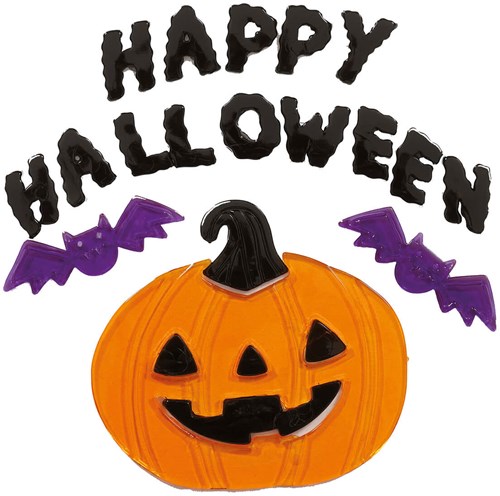 Halloween Gel Raamstickers Happy Halloween - 20x25cm