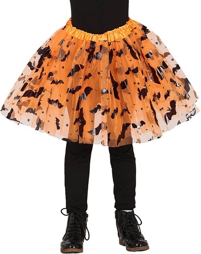 Kinder Tule Rokje Halloween Oranje - 30cm