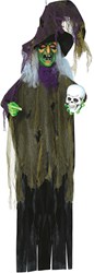 Halloween Hangdeco Heks met Doodshoofd - 180cm