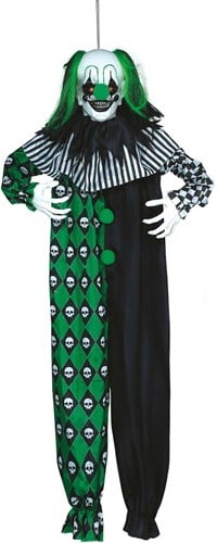 Halloween Hangdeco Horror Clown Groen-Zwart - 165cm