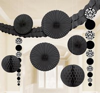 Decoratie Kit Zwart Met Print (9st)