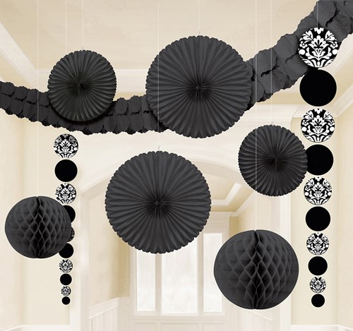 Decoratie Kit Zwart Met Print (9st)