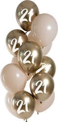 Ballonnen Golden Latte 21 Jaar 33cm - 12st