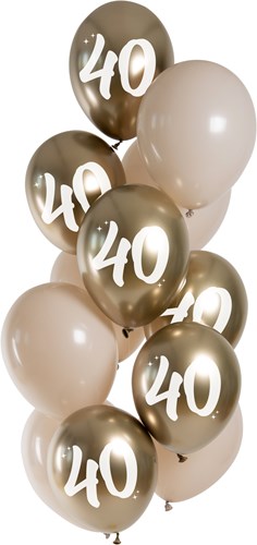 Ballonnen Golden Latte 40 Jaar 33cm - 12st