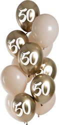 Ballonnen Golden Latte 50 Jaar 33cm - 12st