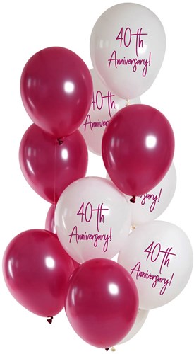 Ballonnen 40 Ruby Anniversary 33cm - 12st