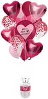 Helium Tank Set Hartjes Love (17 delig)