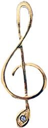 Broche Muzieknoot Goud
