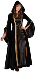 Gothic Jurk Zwart-Goud met Capuchon Luxe