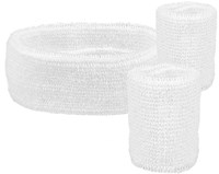 Set Zweetbandjes + Hoofdband Wit 
