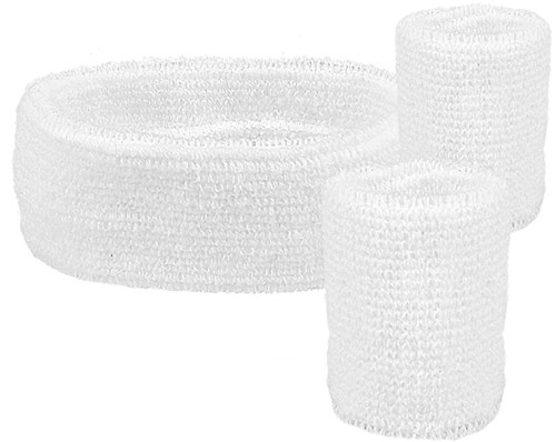 Set Zweetbandjes + Hoofdband Wit 