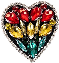 Hartjes Broche Rood-Geel-Groen