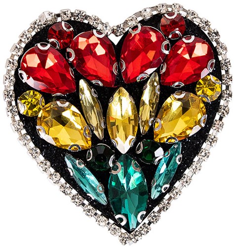 Hartjes Broche Rood-Geel-Groen