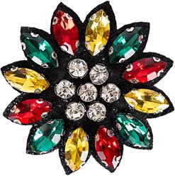 Bloemen Broche Rood-Geel-Groen