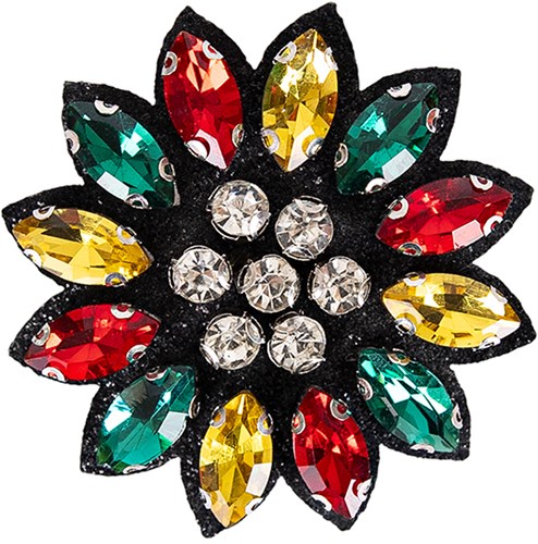Bloemen Broche Rood-Geel-Groen