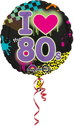 Folieballon I love The 80's (43cm)