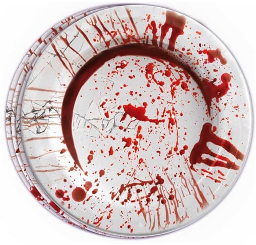 Halloween Borden Bloody Hands 23cm - 6st