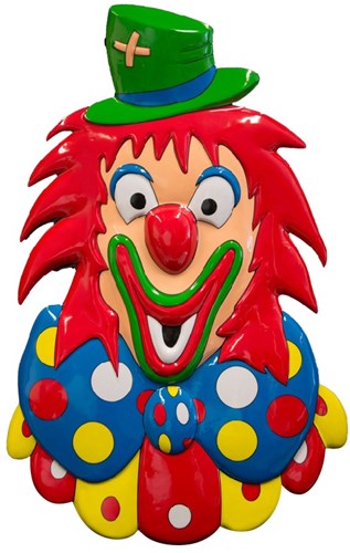 Wanddeco Clown met Hoed - 74x45cm