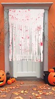 Halloween Deurgordijn Wit met Bloed - 115x150cm (voorbeeld)