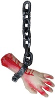 Halloween Deco Bloederige Hand aan Ketting - 40cm