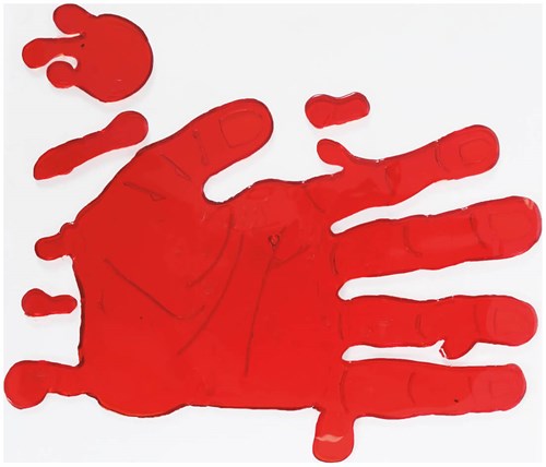 Halloween Gel Raamstickers Bloody Hand - 20x20cm