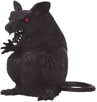 Halloween Decoratie Rat Zwart - 18cm
