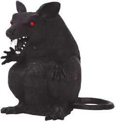 Halloween Decoratie Rat Zwart - 18cm