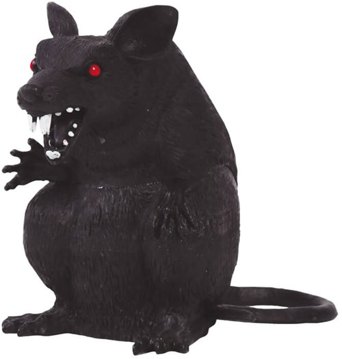 Halloween Decoratie Rat Zwart - 18cm