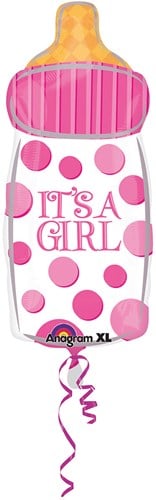 Folieballon Geboorte - Flesje It's a Girl (25x58cm)