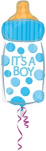 Folieballon Geboorte - Flesje It's a Boy (25x58cm)
