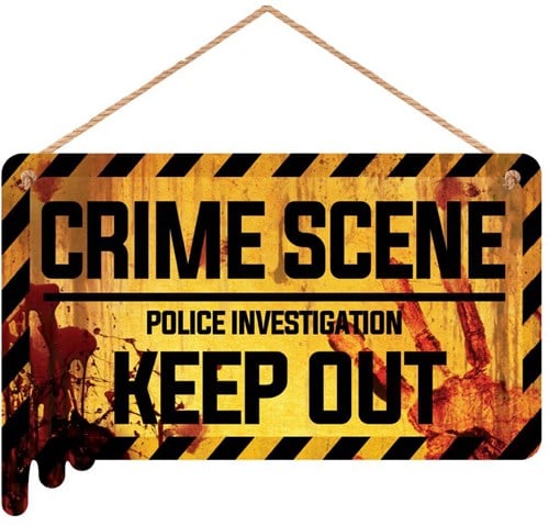 Houten Bord Crime Scene - 35x20cm