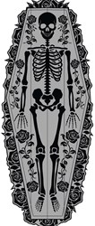 Halloween Tafelloper Skelet- 183x60cm