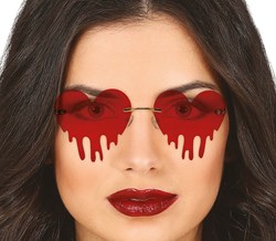 Halloween Hartjes Bril Bloody