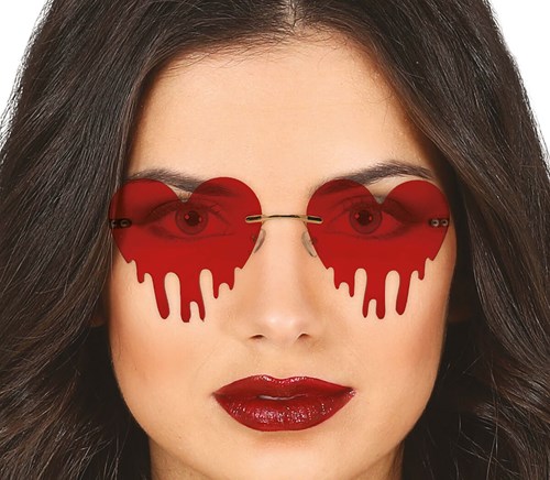 Halloween Hartjes Bril Bloody