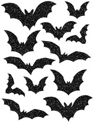 Halloween Glitter Sticker Vleermuizen - 30x40cm