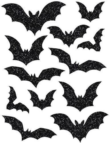 Halloween Glitter Sticker Vleermuizen - 30x40cm
