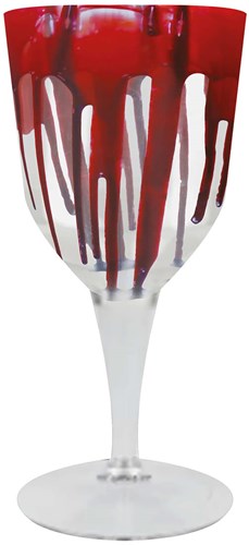 Halloween Wijnglas met Bloed - 19cm