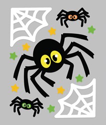 Gel Raamstickers Spinnenweb en Spinnen - 20x25cm