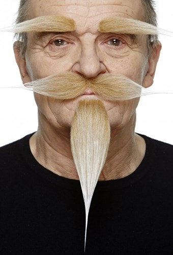 Set Michel Blond - Snor, Wenkbrauwen en Sik