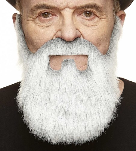 Baard en Snor Opa Luxe Grijs-Wit