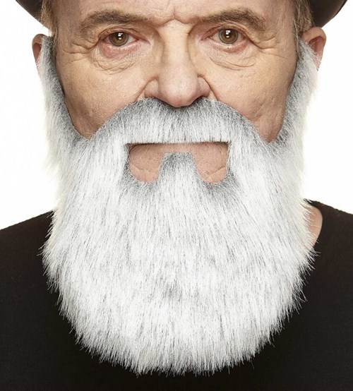 Baard en Snor Opa Luxe Grijs-Wit